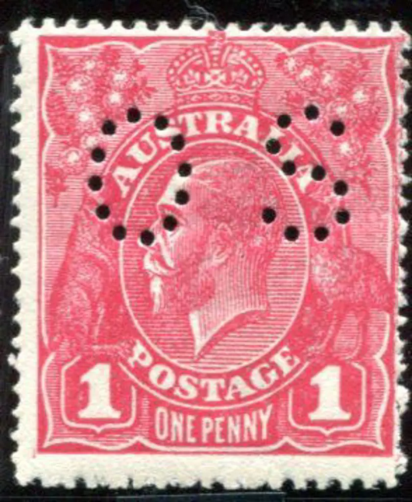 1914-20 Single Watermark 1d deep rosine on rough ... Image 1++