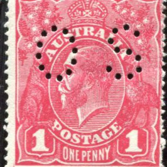 1914-20 Single Watermark 1d deep rosine on rough ...