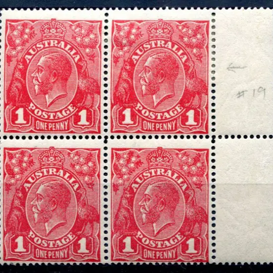 1914-20 Single Watermark 1d carmine red Die 3 ...