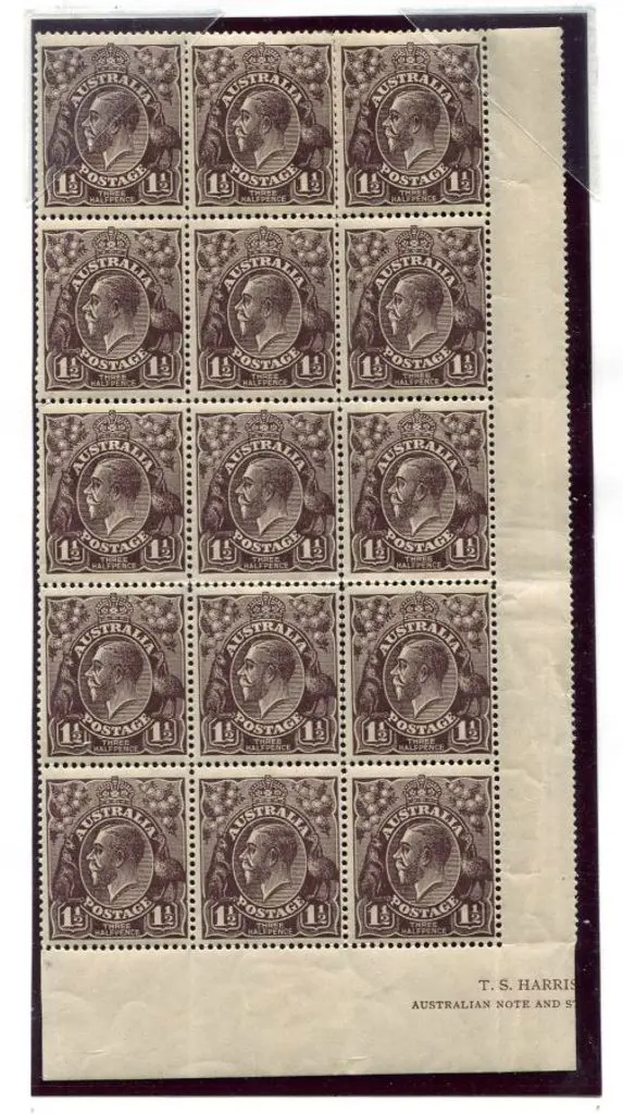 1914-20 Single Watermark 1½d black brown in left ... Image 1++