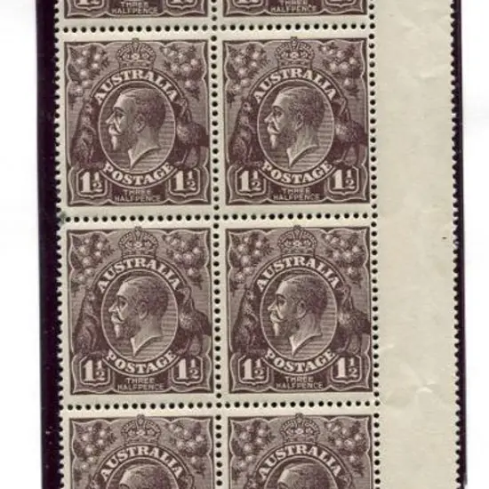 1914-20 Single Watermark 1½d black-brown left pane ...