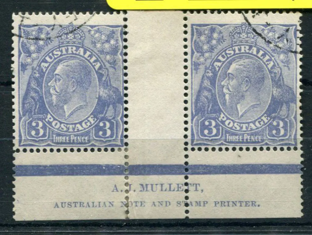 1914-20 Single Watermark 3d blue, Die Ia, plate 4 ... Image 1++