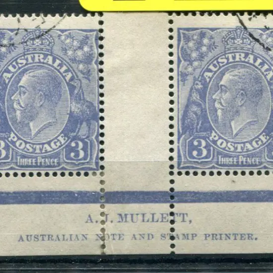 1914-20 Single Watermark 3d blue, Die Ia, plate 4 ...