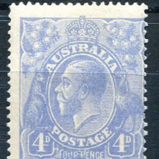 1914-20 Single Watermark 4d blue, plate 2 with ...