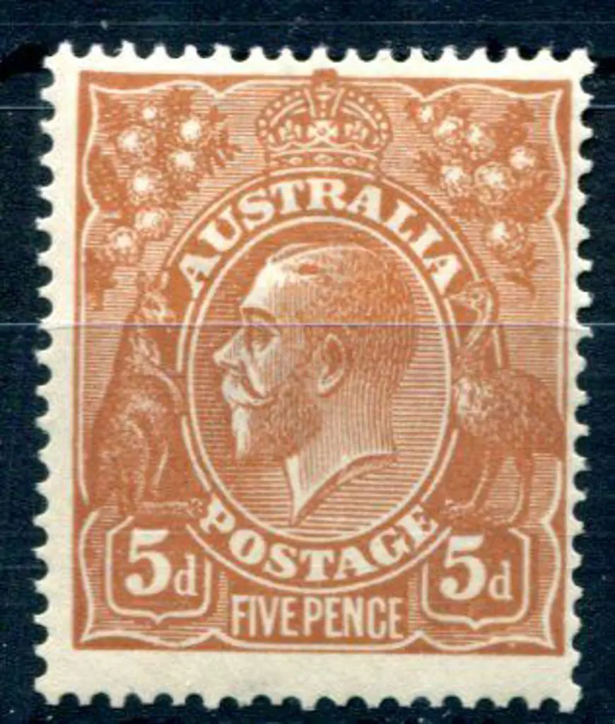 1914-20 Single Watermark 5d chestnut with comb ... Image 1++