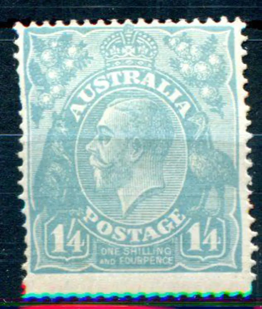 1914-20 Single Watermark 1/4d turquoise MLH. ... Image 1++