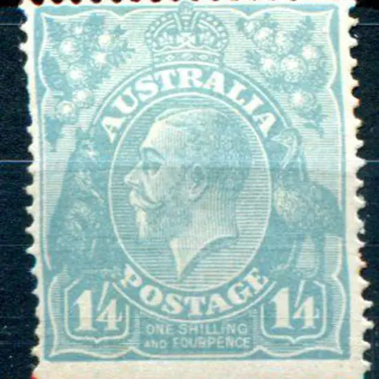 1914-20 Single Watermark 1/4d turquoise MLH. ...