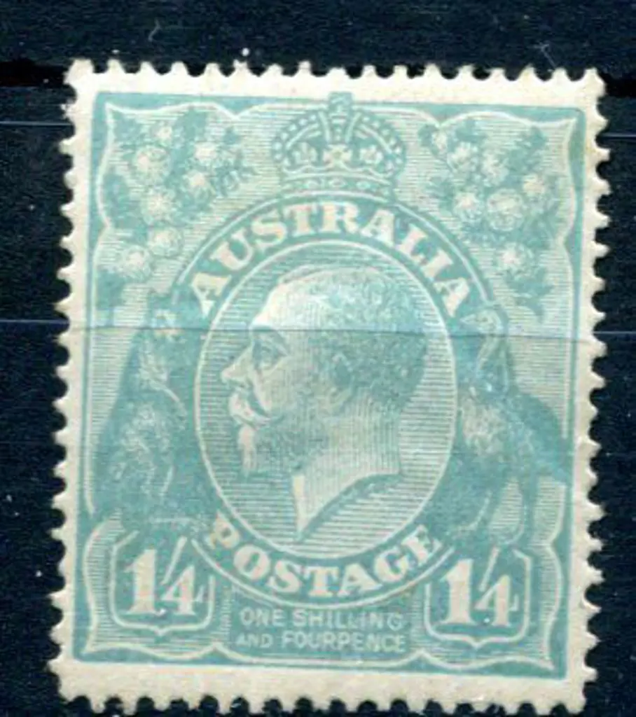 1914-20 Single Watermark 1/4d turquoise. MLH & ... Image 1++