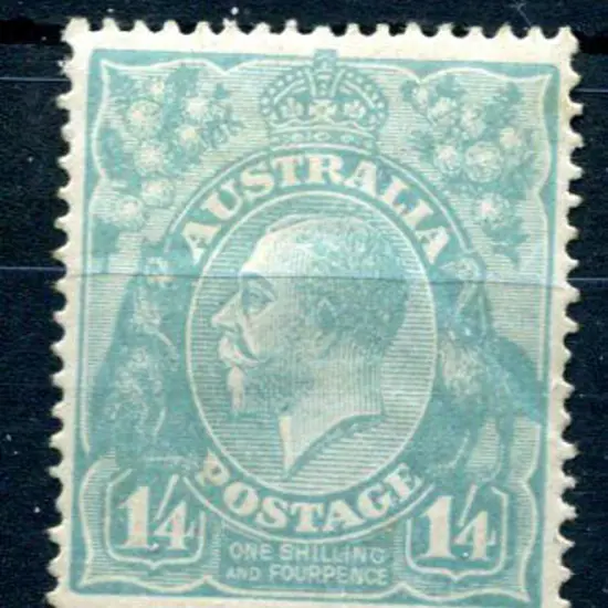 1914-20 Single Watermark 1/4d turquoise. MLH & ...