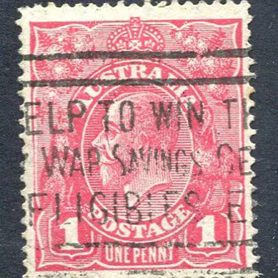 1918-20 Large Multiple Watermark Perf.14 1d ...
