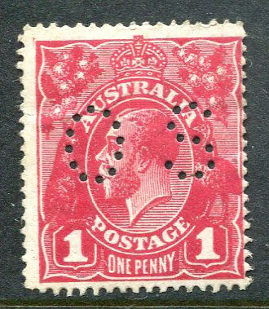 1918-20 Large Multiple Watermark Perf.14 1d deep ... Image 1++