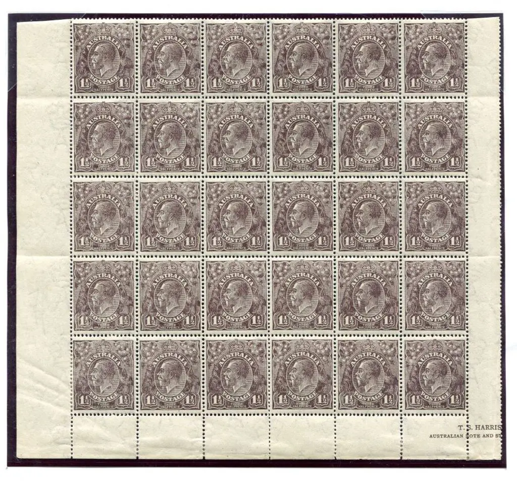 1918-20 Large Multiple Watermark Perf.14 1½d ... Image 1++