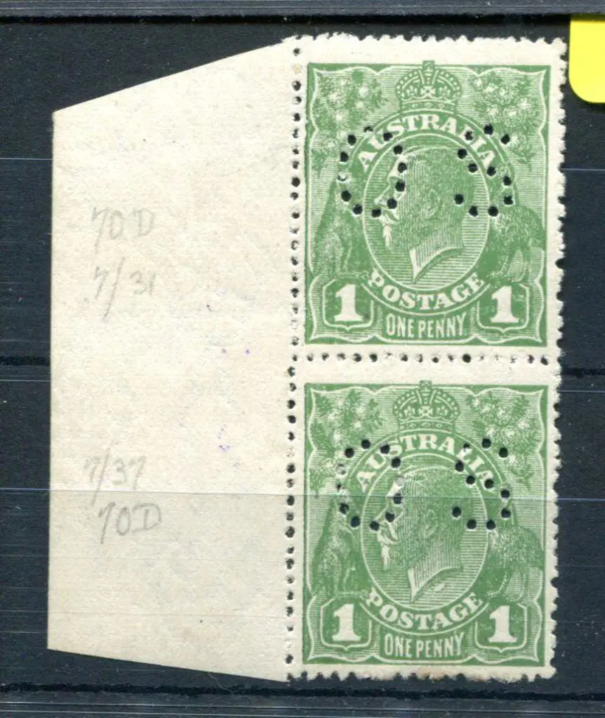 1918-20 Large Multiple Watermark 1d green vertical ... Image 1++