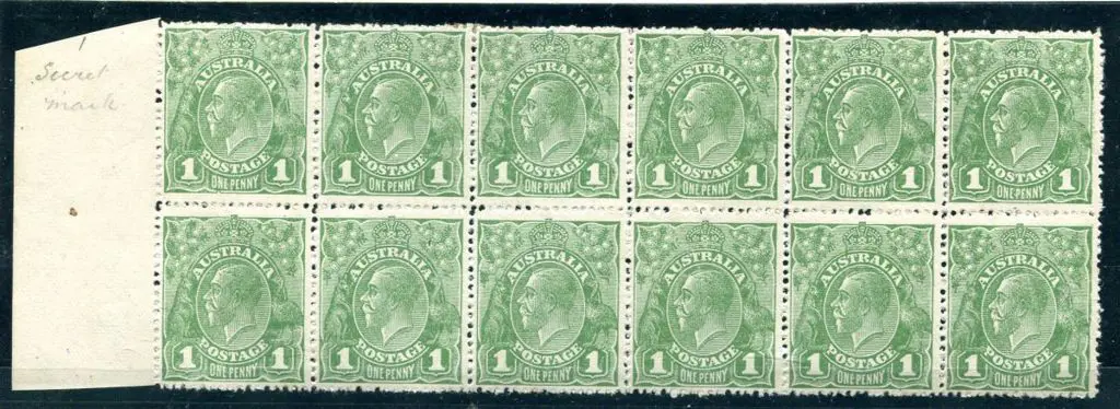 1918-20 Large Multiple Watermark 1d green pane VII ... Image 1++