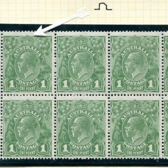 1918-20 Large Multiple Watermark 1d green ...
