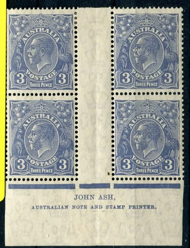 1931-36 CofA Watermark 3d blue, plate 8, Ash ... Image 1++