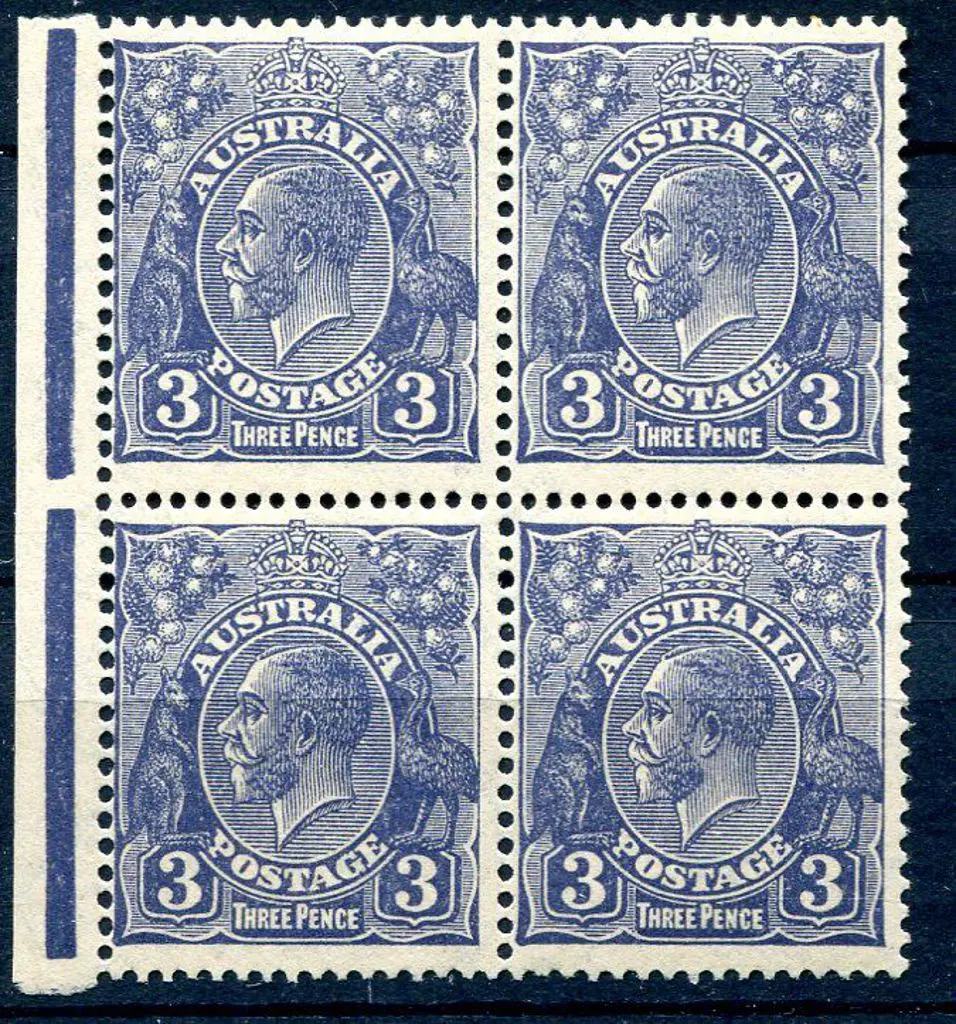 1931-36 CofA Watermark 3d deep blue, plate 8, left ... Image 1++
