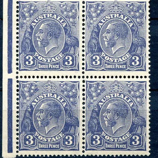 1931-36 CofA Watermark 3d deep blue, plate 8, left ...
