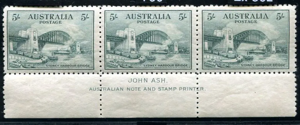 1932 5/- Sydney Harbour Bridge John Ash imprint ... Image 1++