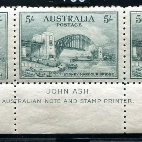 1932 5/- Sydney Harbour Bridge John Ash imprint ...