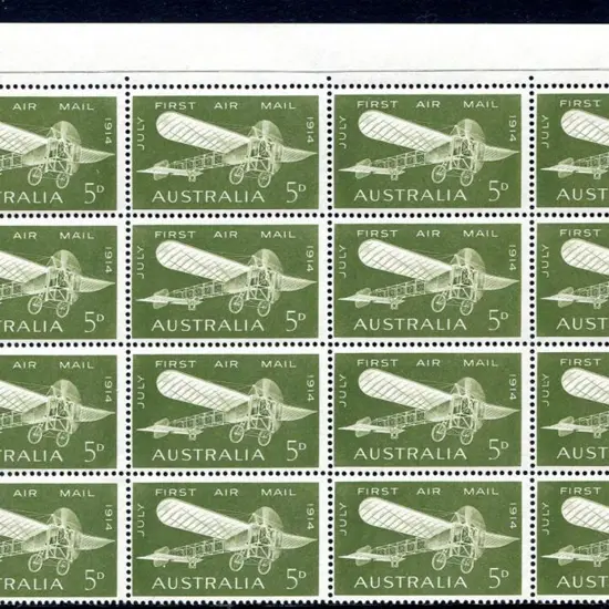 1964 5d Air Mail Anniv upper-left corner block of ...