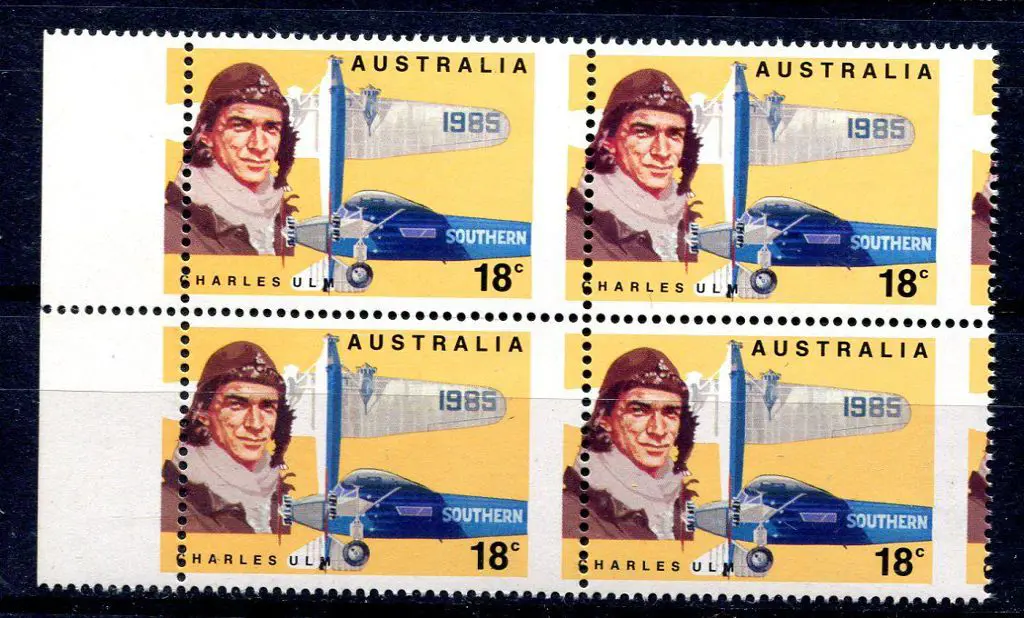 1978 18c Ulm in marginal block of 4 with massively ... Image 1++
