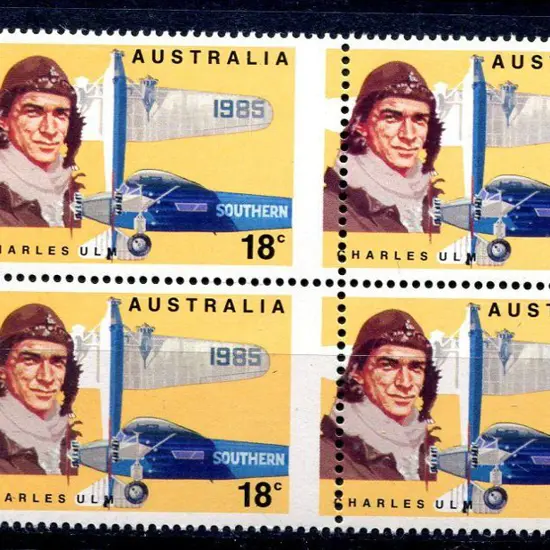 1978 18c Ulm in marginal block of 4 with massively ...