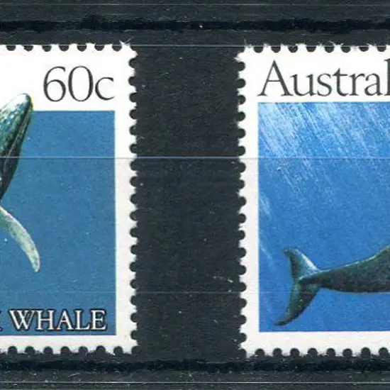 1982 60c Humpback Whale trial printing with solid ...
