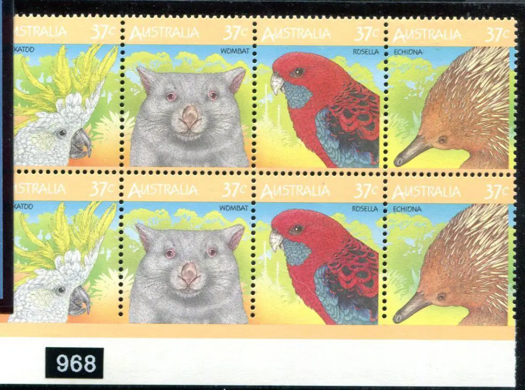 1987 37c Wildlife se-tenant lower corner block of ... Image 1++