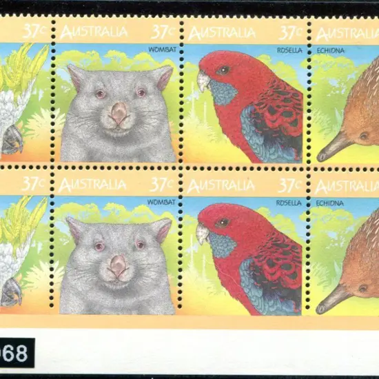1987 37c Wildlife se-tenant lower corner block of ...
