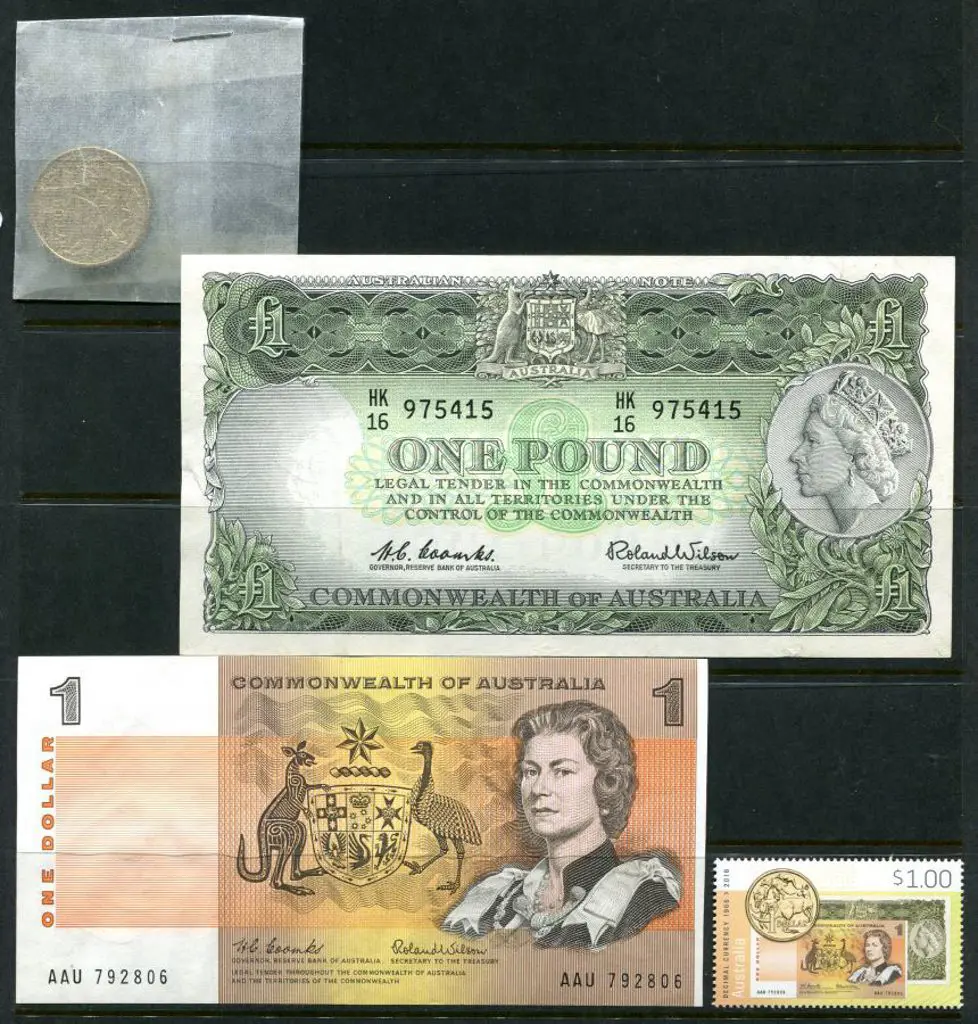 2016 $1 50th Anniv of Decimal Currency stamp with ... Image 1++