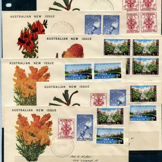 1956 (31st Oct) Olympics set of 4 on Boans ...