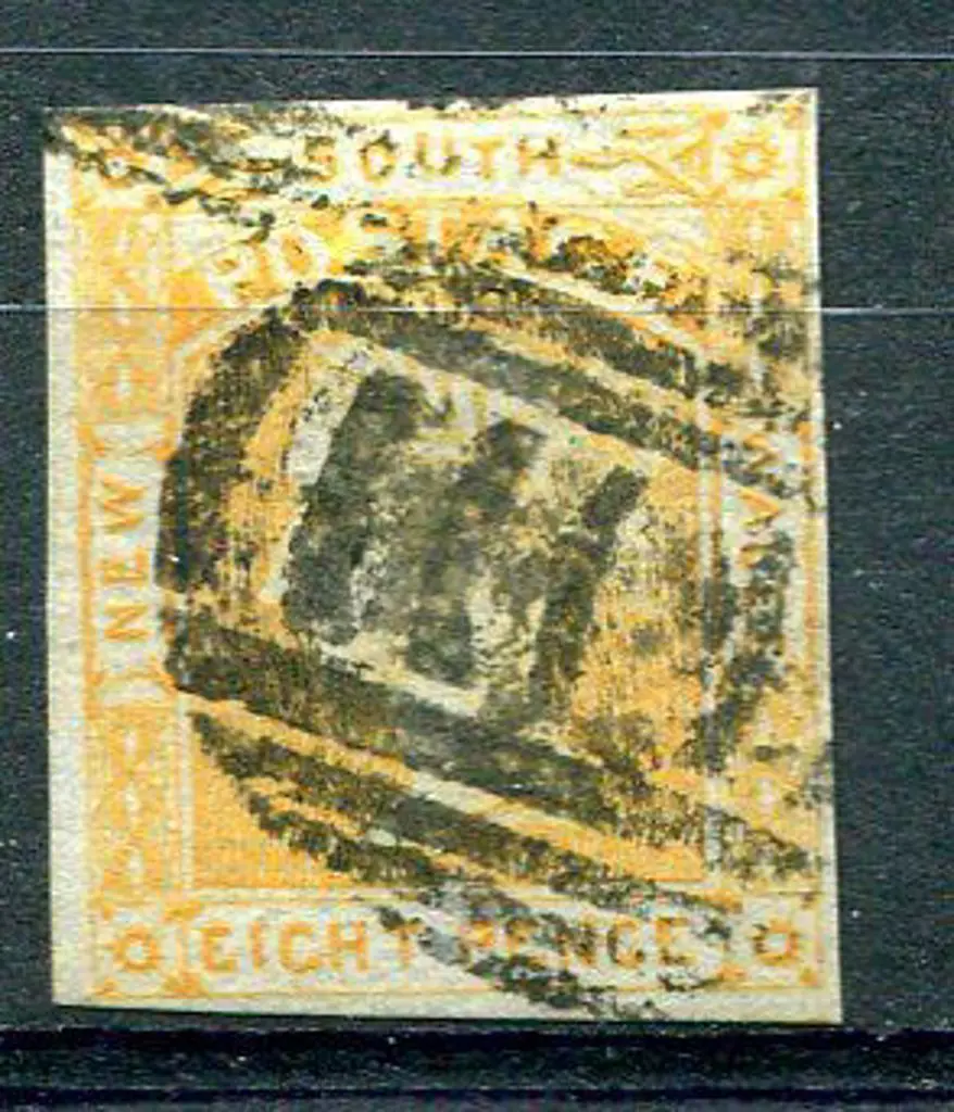 1853 8d orange-yellow Laureate. Good used with 4 ... Image 1++