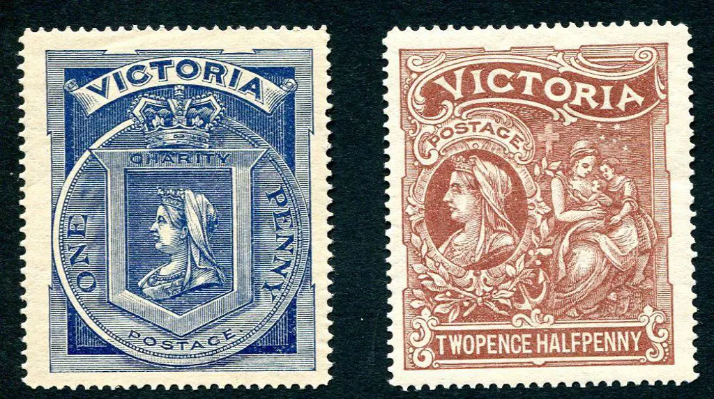 1897 1d & 2d Charity pair. MLH. SG 353/54, Retail ... Image 1++