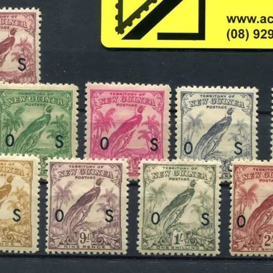 1932/34 "Undated Birds" to 5/- ovptd "OS". 2½d ...