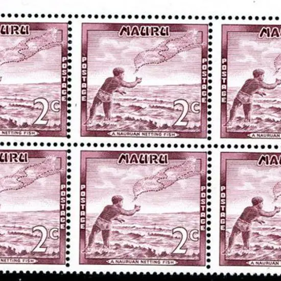 1966 2c Net Fishing positional block of 10 from ...