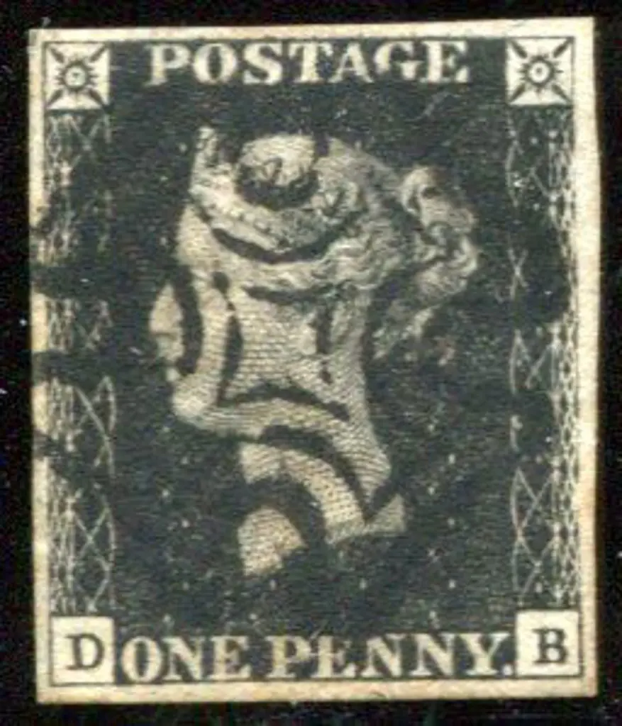 1840 1d intense black, plate 6, F/U by black ... Image 1++