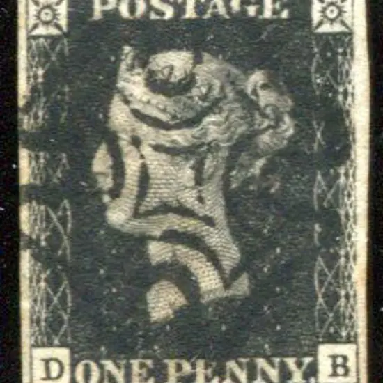 1840 1d intense black, plate 6, F/U by black ...