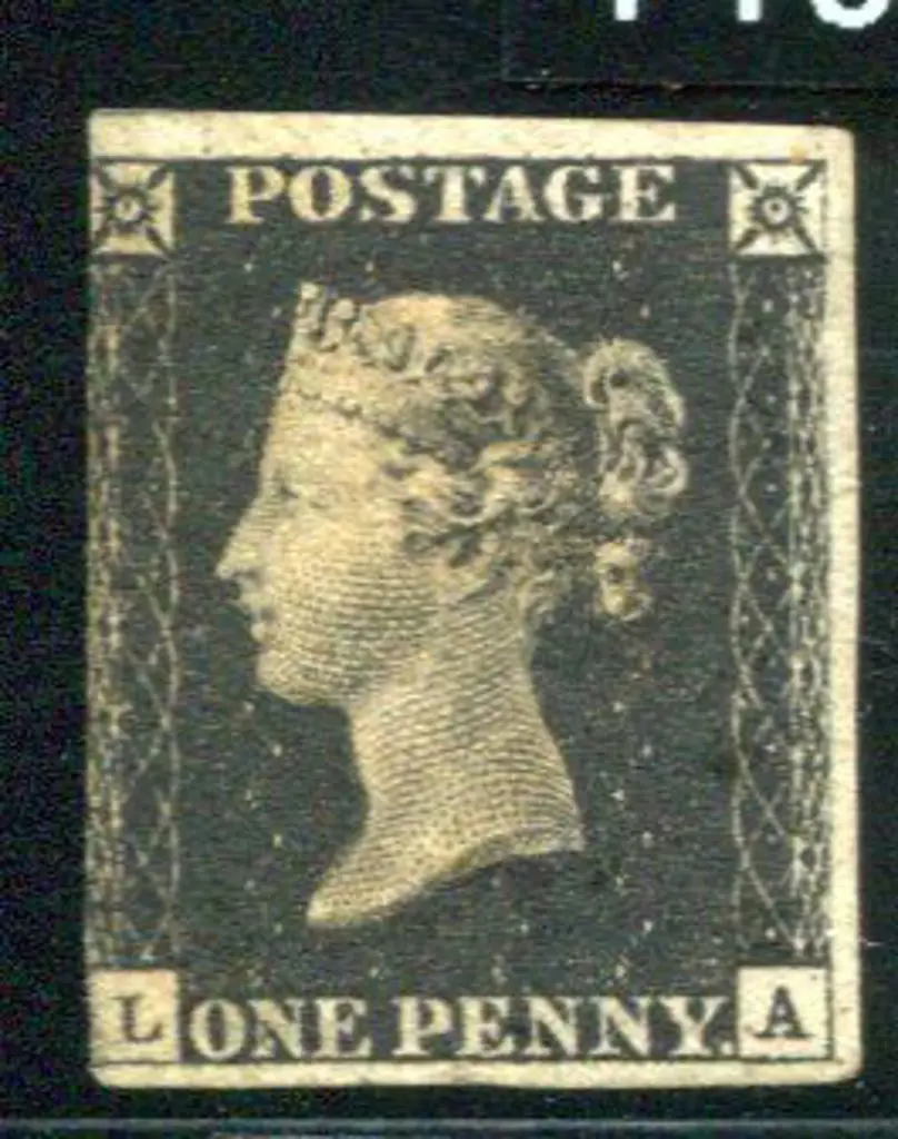 1840 1d black, MLH with large part original gum. ... Image 1++