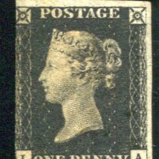1840 1d black, MLH with large part original gum. ...