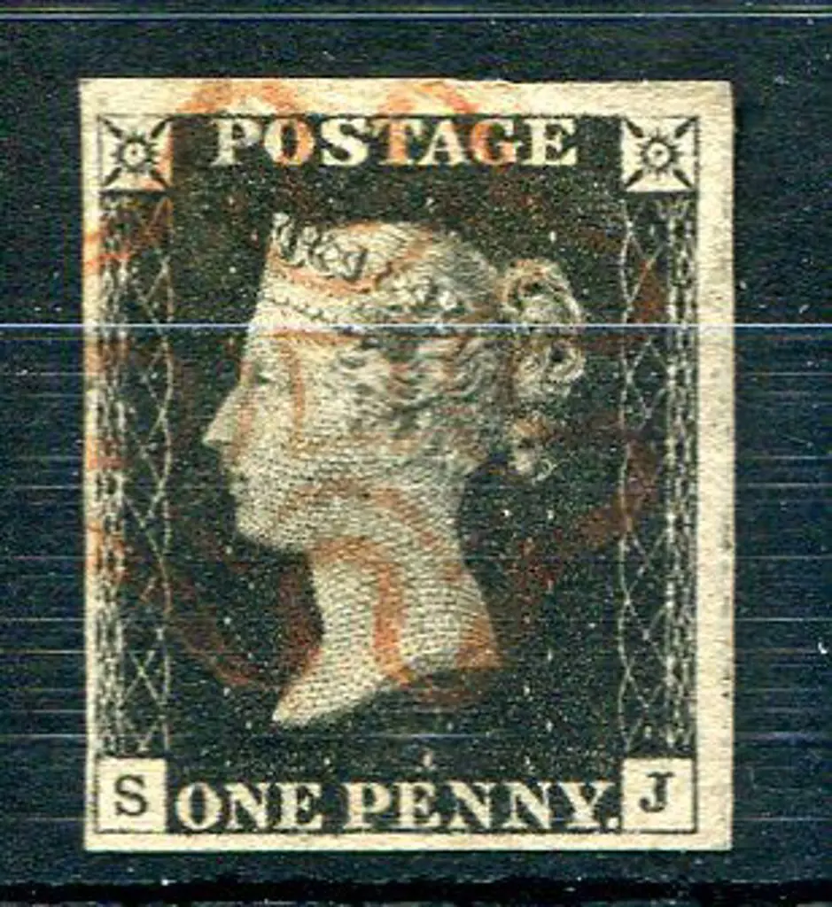 1840 1d black plate 1b. 4 large to huge margins ... Image 1++