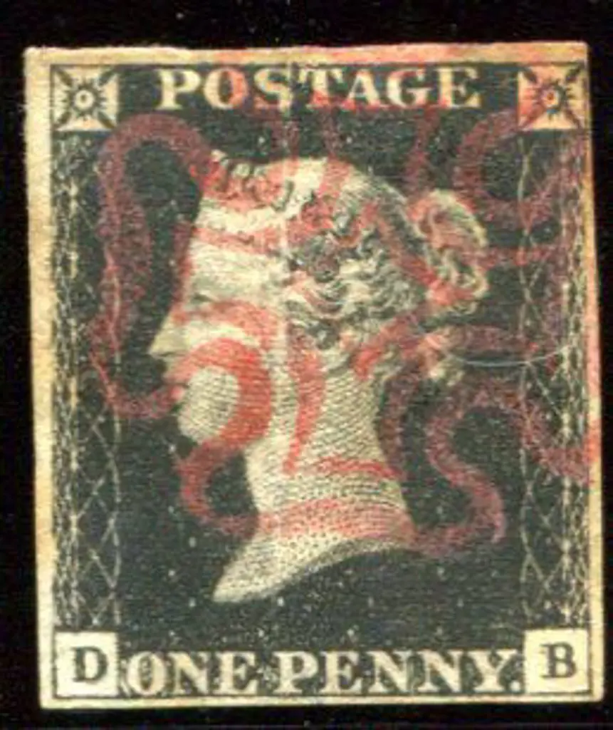 1840 1d black, plate 4, fine used with crisp, ... Image 1++