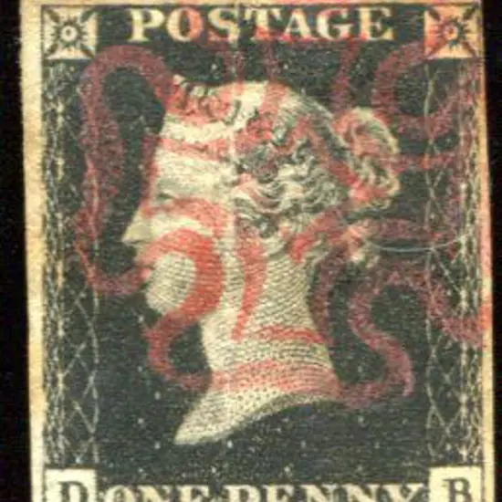 1840 1d black, plate 4, fine used with crisp, ...
