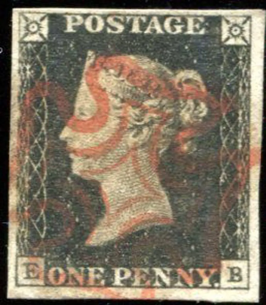 1840 1d black, plate 5 with "E partly doubled in ... Image 1++