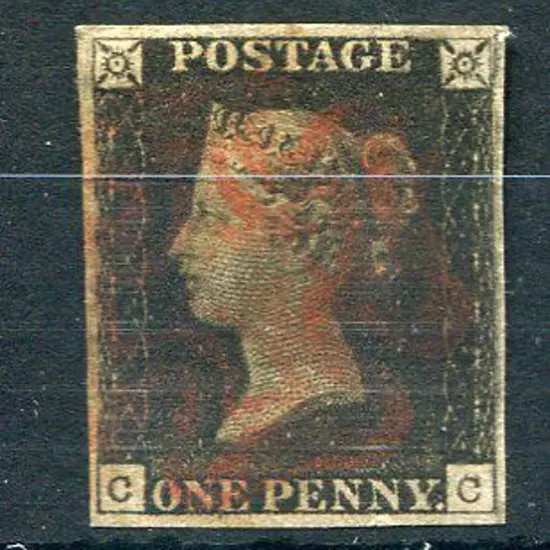 1840 1d black, plate 5 with "sides stronger & ...