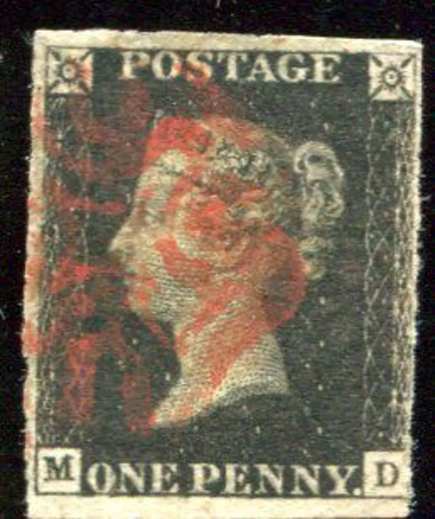 1840 1d black, plate 8 cancelled by red Maltese ... Image 1++