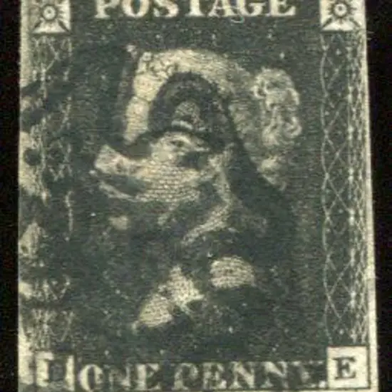 1840 1d black, plate 10 with characteristic "state ...