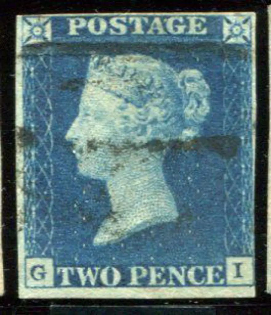 1840 2d deep full blue with indistinct black boxed ... Image 1++
