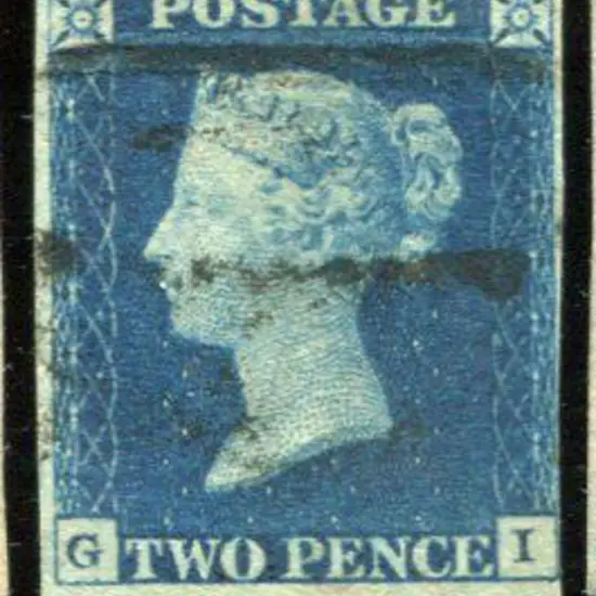 1840 2d deep full blue with indistinct black boxed ...