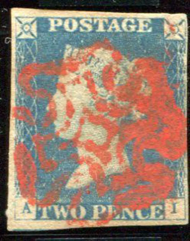 1840 2d pale blue with 4 margins (close at right). ... Image 1++